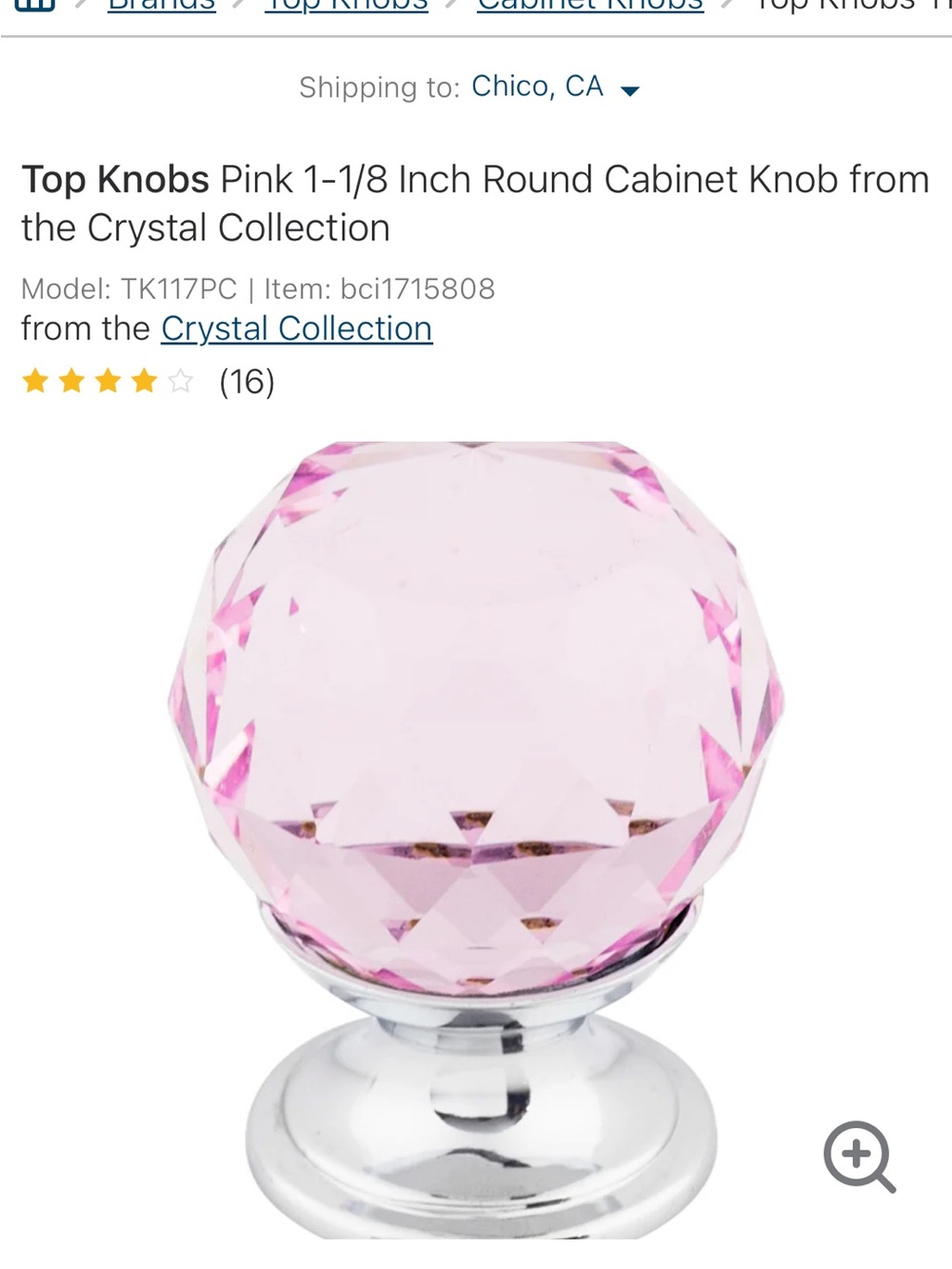 18 count pink drawer knobs. Builder grade.